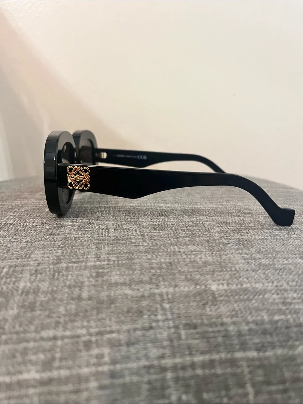 Loewe Glossy Black Rounded Oversized Sunglasses